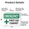 Signmission First Aid Cabinet With Symbol, 14 in W x Rectangle, Aluminum OS-2PACK-EM-A-1014-L-10368 - alternate 4